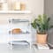 Hello Honey® 15.5" Heavily Distressed 3-Tier Metal Tray with White Frame & Rim
